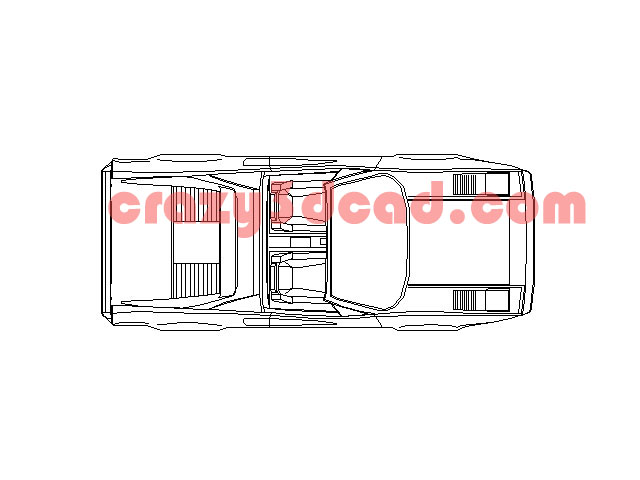 Luxury car top view cad block